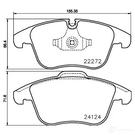 Тормозные колодки, комплект HELLA 30220 8db355024671 2227 2 24124 - Изображение 1