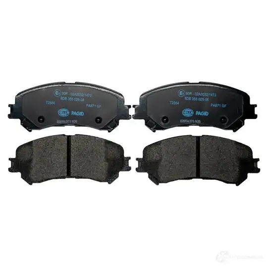 Тормозные колодки дисковые, комплект HELLA 8DB 355 025-081 1424495431 223 47 T2554 - Изображение 1