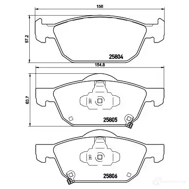 Тормозные колодки, комплект HELLA 25 804 25805 30088 8db355021431 - Изображение 1
