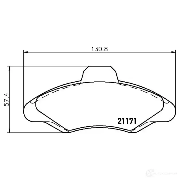 Тормозные колодки дисковые, комплект HELLA T9012 8DB 355 019-041 2 1171 29872 - Изображение 1