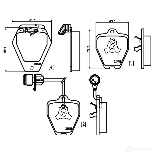 Тормозные колодки дисковые, комплект HELLA 21 452 28887 21454 8DB 355 008-781 изображение 0