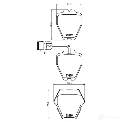 Тормозные колодки, комплект HELLA 2 3119 8db355008791 23280 28888 - Изображение 1