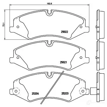 Тормозные колодки дисковые, комплект HELLA 25022 29531 8DB 355 015-551 2502 1 изображение 0