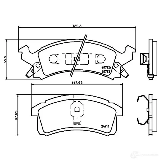 Тормозные колодки, комплект HELLA 24 711 8db355014261 24712 29404 - Изображение 1