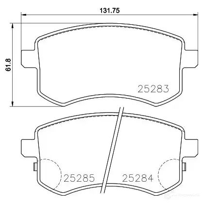 Тормозные колодки, комплект HELLA 1193335382 8db355025061 25284 25 283