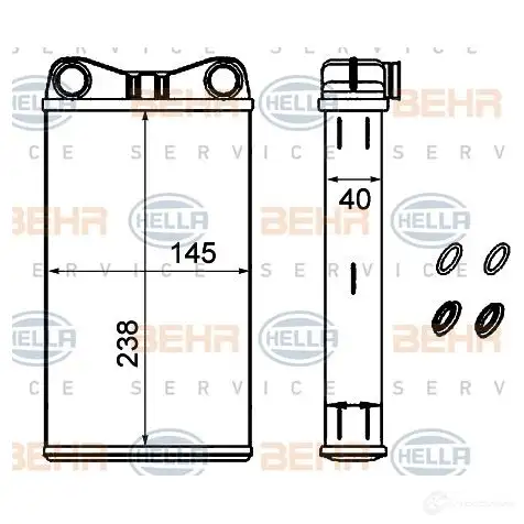 Тормозные колодки, комплект HELLA 30006 8db355020461 T2172 2367 8 - Изображение 1