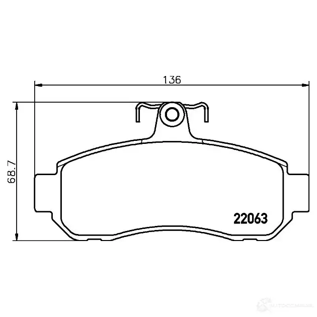 Тормозные колодки, комплект HELLA 2 2063 7731D854 8db355021071 30062 изображение 0