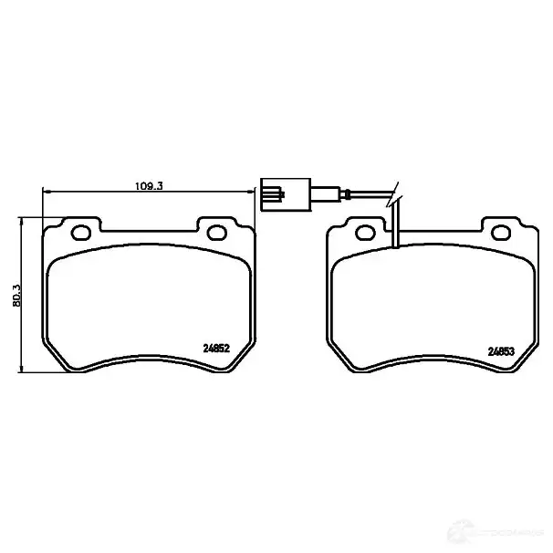 Тормозные колодки, комплект HELLA 8db355014651 29442 24853 2485 2 - Изображение 1