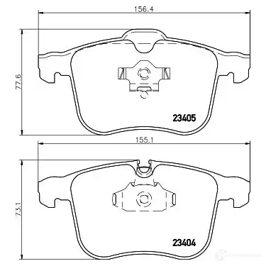 Тормозные колодки дисковые, комплект HELLA 23405 8DB 355 009-431 2340 4 28945 - Изображение 1
