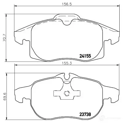 Тормозные колодки, комплект HELLA 24155 29248 8db355012681 2 3738 - Изображение 1