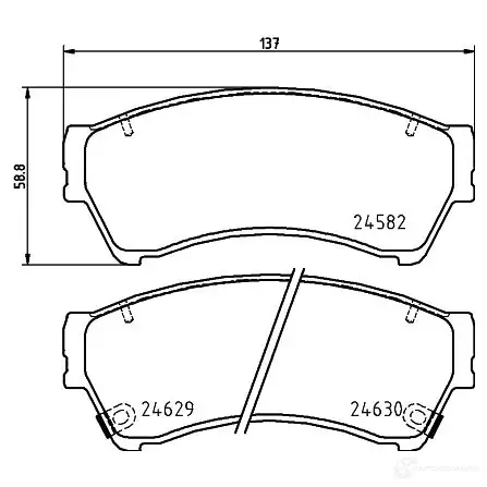 Тормозные колодки, комплект HELLA 24629 2 4582 8db355025441 30229 изображение 0