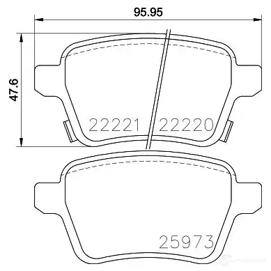 Тормозные колодки, комплект HELLA 1193335300 22221 2 2220 8db355024651 изображение 0