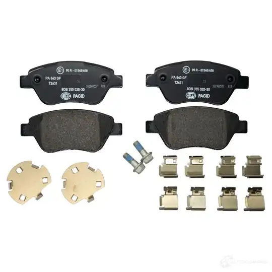 Тормозные колодки дисковые, комплект HELLA T2631 2 3705 8DB 355 025-301 1193335413 - Изображение 1