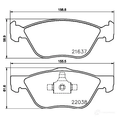 Тормозные колодки, комплект HELLA 216 37 22038 1193335360 8db355024931
