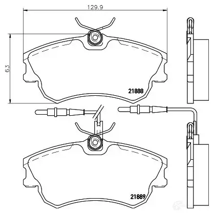 Тормозные колодки, комплект HELLA 2188 8 29894 21889 8db355019261 изображение 0