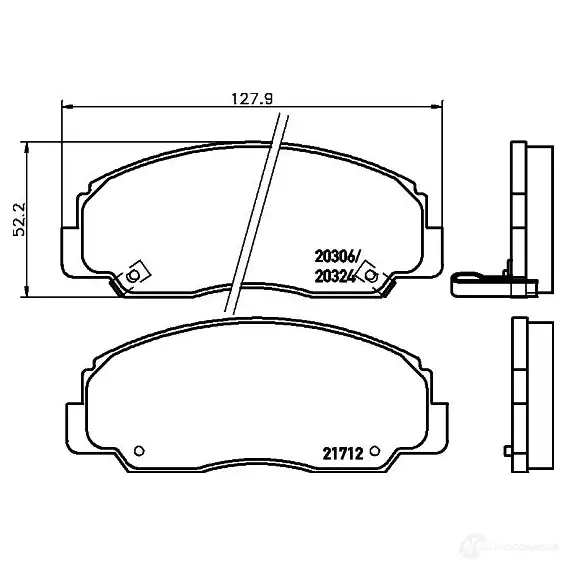 Тормозные колодки, комплект HELLA 20 306 28981 20324 8db355009791 - Изображение 1