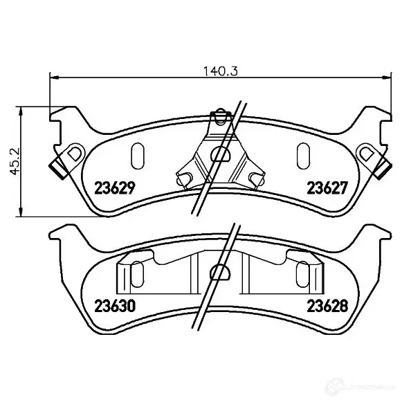 Тормозные колодки, комплект HELLA 8db355010031 23628 236 27 29005 - Изображение 1