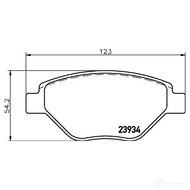 Тормозные колодки дисковые, комплект HELLA T1374 2393 4 8DB 355 010-551 29054 - Изображение 1