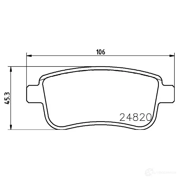 Тормозные колодки, комплект HELLA 8db355025431 T2643 1424495438 2 4820 - Изображение 1