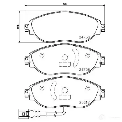 Тормозные колодки, комплект HELLA 8db355021971 25217 247 38 30135 - Изображение 1