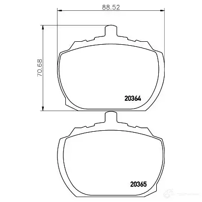 Тормозные колодки, комплект HELLA 2 0364 8db355007091 20365 28739 - Изображение 1