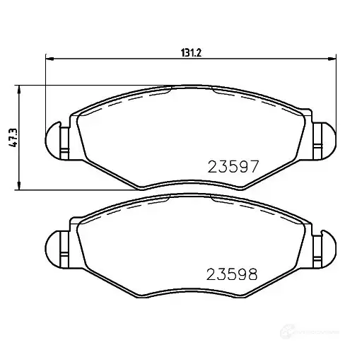 Тормозные колодки дисковые, комплект HELLA 8DB 355 009-411 23598 2359 7 28943 изображение 0