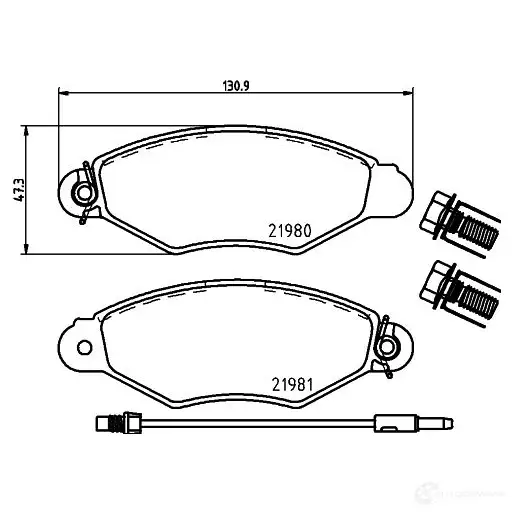 Тормозные колодки, комплект HELLA 21981 8db355019301 29898 2 1980 - Изображение 1