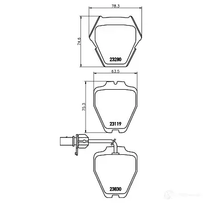 Тормозные колодки дисковые, комплект HELLA 23280 8DB 355 009-031 231 19 28907 изображение 0