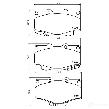 Тормозные колодки, комплект HELLA 21680 29511 2 1679 8db355015351 изображение 0