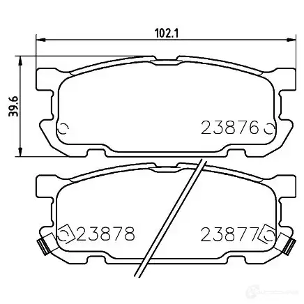 Тормозные колодки дисковые, комплект HELLA 8DB 355 010-271 23877 29027 238 76 - Изображение 1