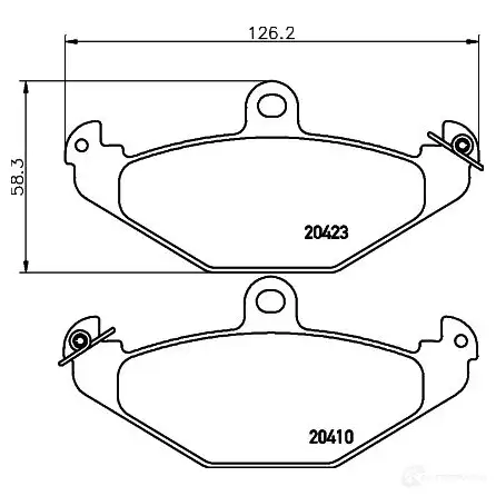 Тормозные колодки дисковые, комплект HELLA 29887 20423 8DB 355 019-191 204 10 изображение 0