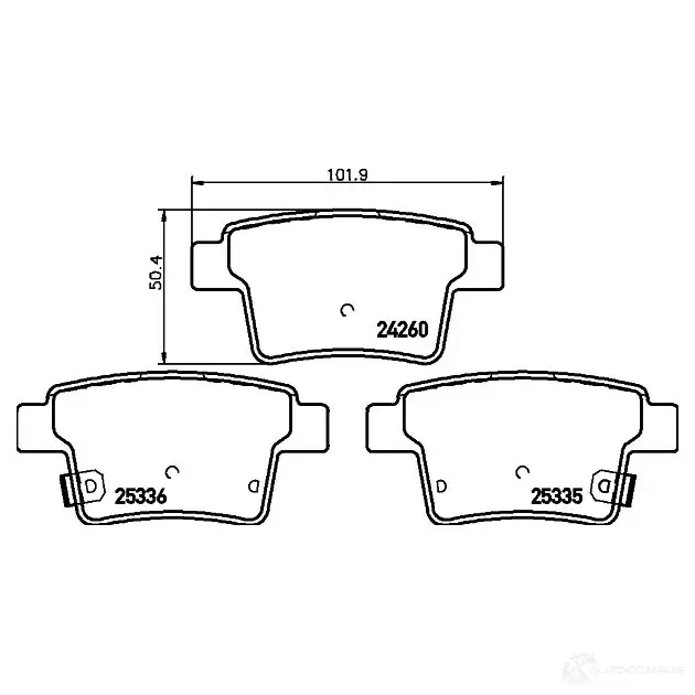 Тормозные колодки, комплект HELLA 25335 2 4260 8db355015501 29526 изображение 0