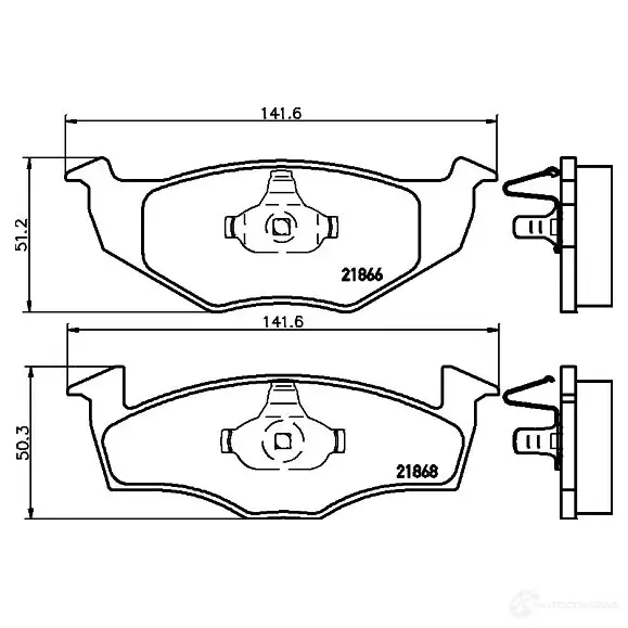 Тормозные колодки, комплект HELLA 21 866 21868 8db355008351 28854 - Изображение 1