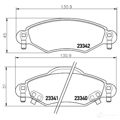 Тормозные колодки дисковые, комплект HELLA 8DB 355 010-791 2334 0 29073 23341 - Изображение 1