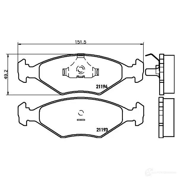 Тормозные колодки дисковые, комплект HELLA 8DB 355 024-761 2 1193 22348 1424221685 изображение 3