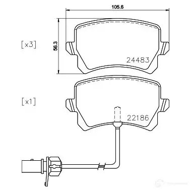 Тормозные колодки, комплект HELLA 24483 8db355023031 2218 6 30197 изображение 0