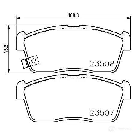 Тормозные колодки дисковые, комплект HELLA 8DB 355 015-071 23508 2 3507 29483 - Изображение 1