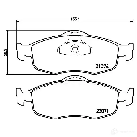 Тормозные колодки дисковые, комплект HELLA 28790 8DB 355 007-641 23071 2 1394 изображение 0