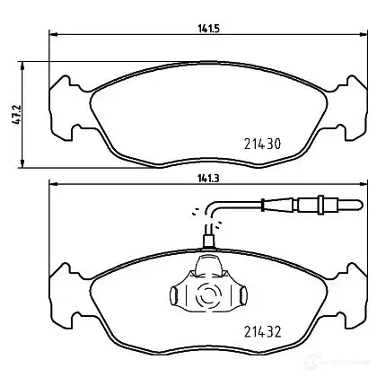 Тормозные колодки дисковые, комплект HELLA 8DB 355 007-711 28797 21432 214 30 - Изображение 1
