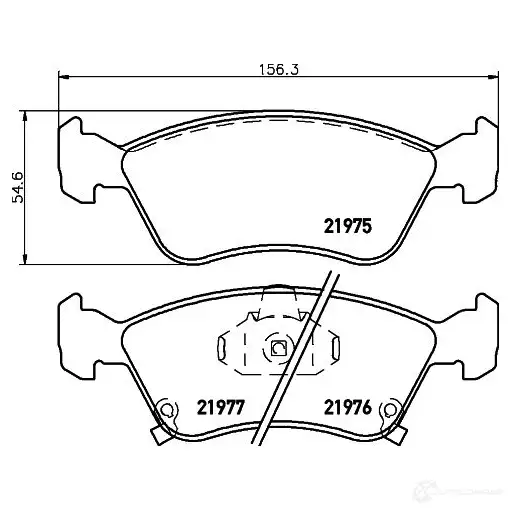 Тормозные колодки дисковые, комплект HELLA 2197 5 8DB 355 016-981 29673 21976 - Изображение 1