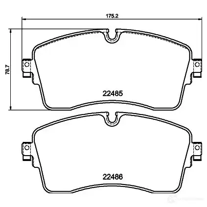 Тормозные колодки дисковые, комплект HELLA 1437954969 MT 0EOE 8DB 355 040-361