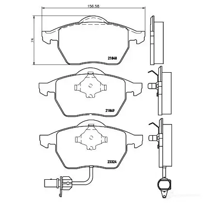 Тормозные колодки, комплект HELLA 218 48 21849 8db355008911 28897 изображение 0