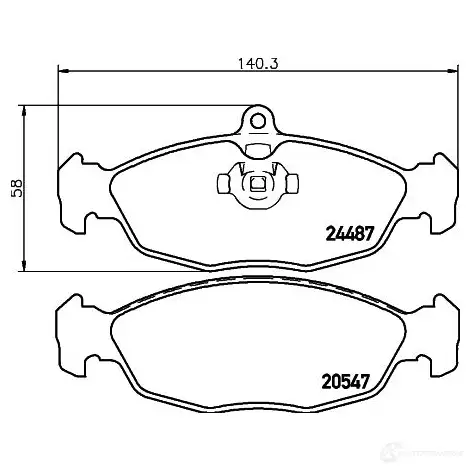 Тормозные колодки дисковые, комплект HELLA 8DB 355 013-031 24487 29282 20 547 - Изображение 1