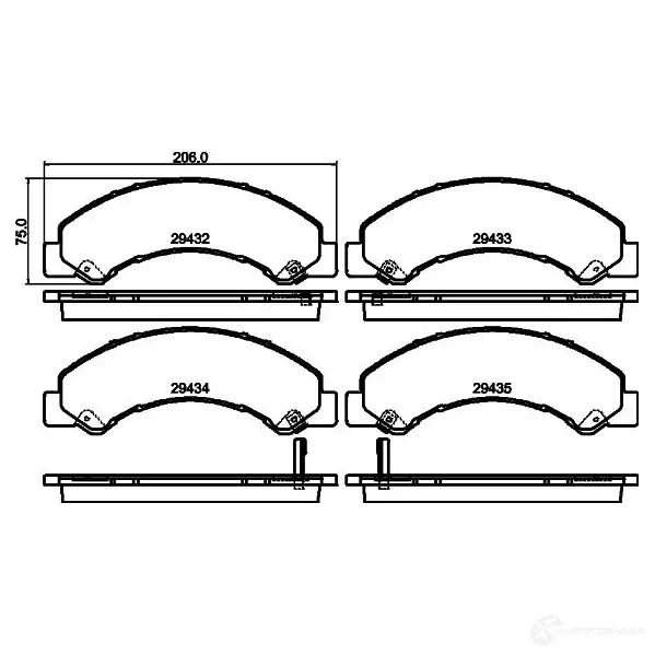 Тормозные колодки, комплект HELLA 1437478172 QP C54X2 8db355040441
