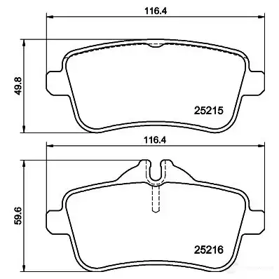 Тормозные колодки дисковые, комплект HELLA 8DB 355 039-851 5A1Q0 N7 1437478137