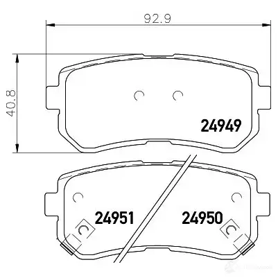 Тормозные колодки, комплект HELLA 24950 8db355014911 29468 2 4949 - Изображение 1