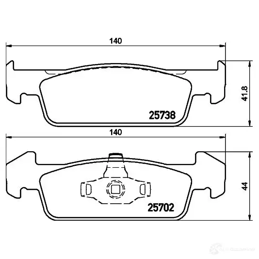Тормозные колодки дисковые, комплект HELLA 25738 8DB 355 020-421 2 5702 30002 - Изображение 1