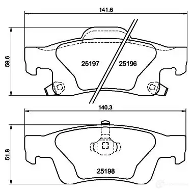 Тормозные колодки дисковые, комплект HELLA R4K AIS 8DB 355 040-031 1437478252