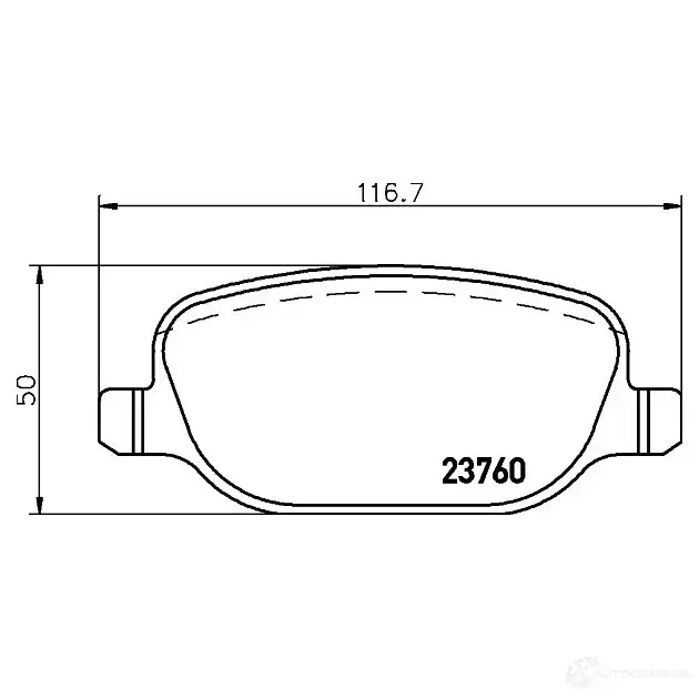 Тормозные колодки дисковые, комплект HELLA 8DB 355 018-771 29845 2376 0 T5157 - Изображение 1