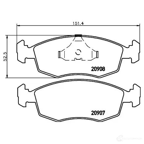 Тормозные колодки, комплект HELLA 20908 8db355007331 2 0907 28763 изображение 3